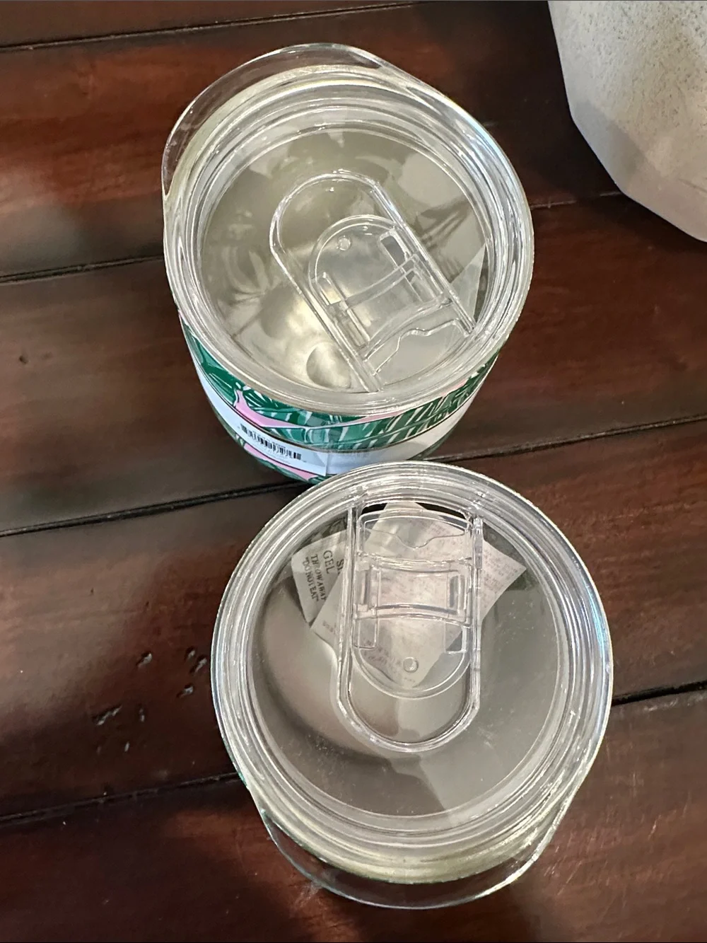 Lilly Pulitzer Pink & Green Tropical Leaf Insulated Stemless Tumblers (Set of 2)